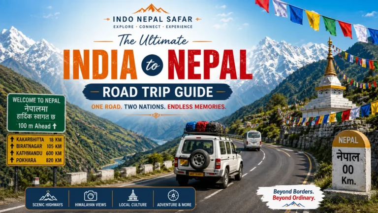 India to Nepal road trip route and tourist vehicle
