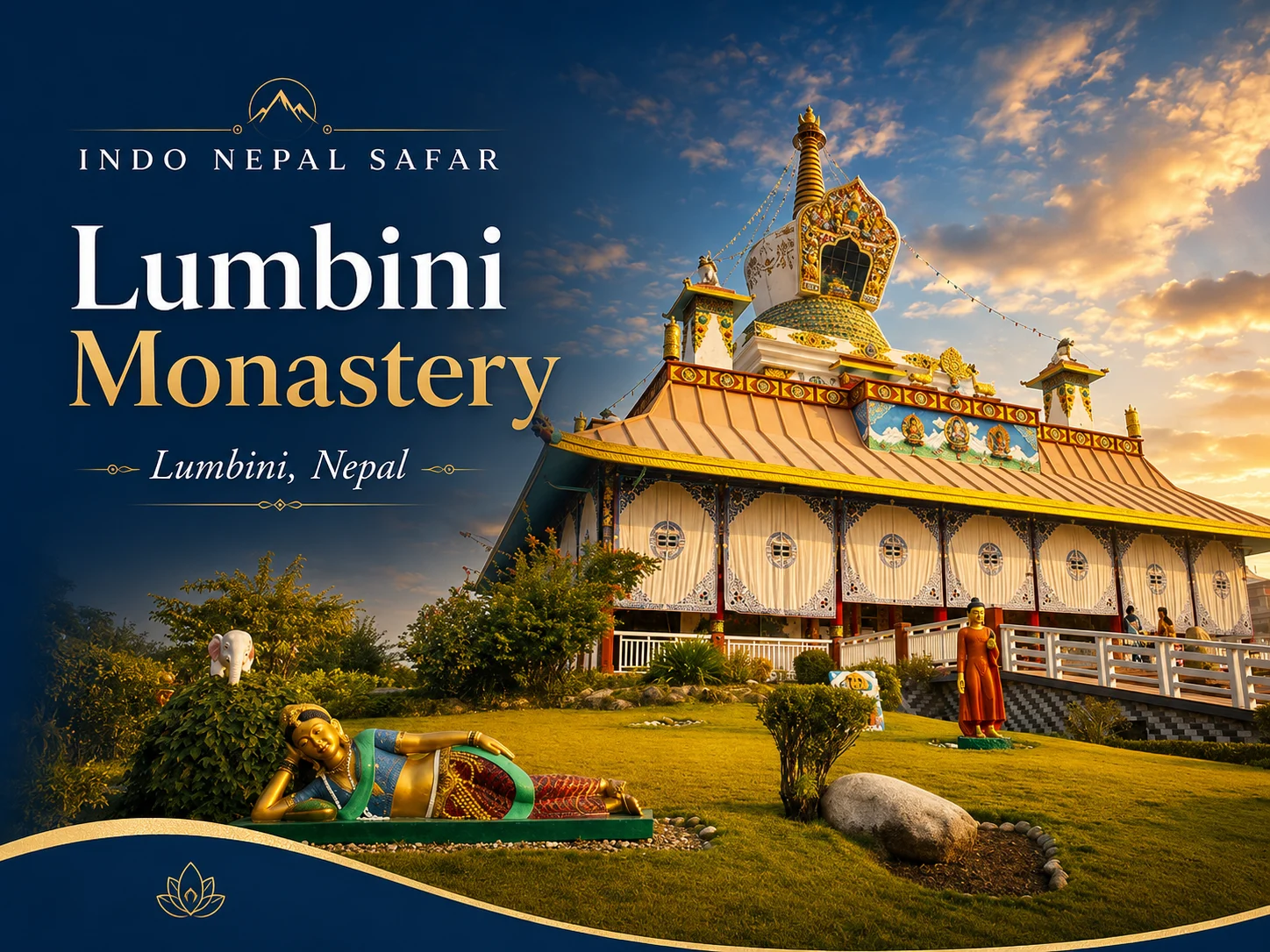 Peaceful heritage landscape included in a Lumbini Nepal tour