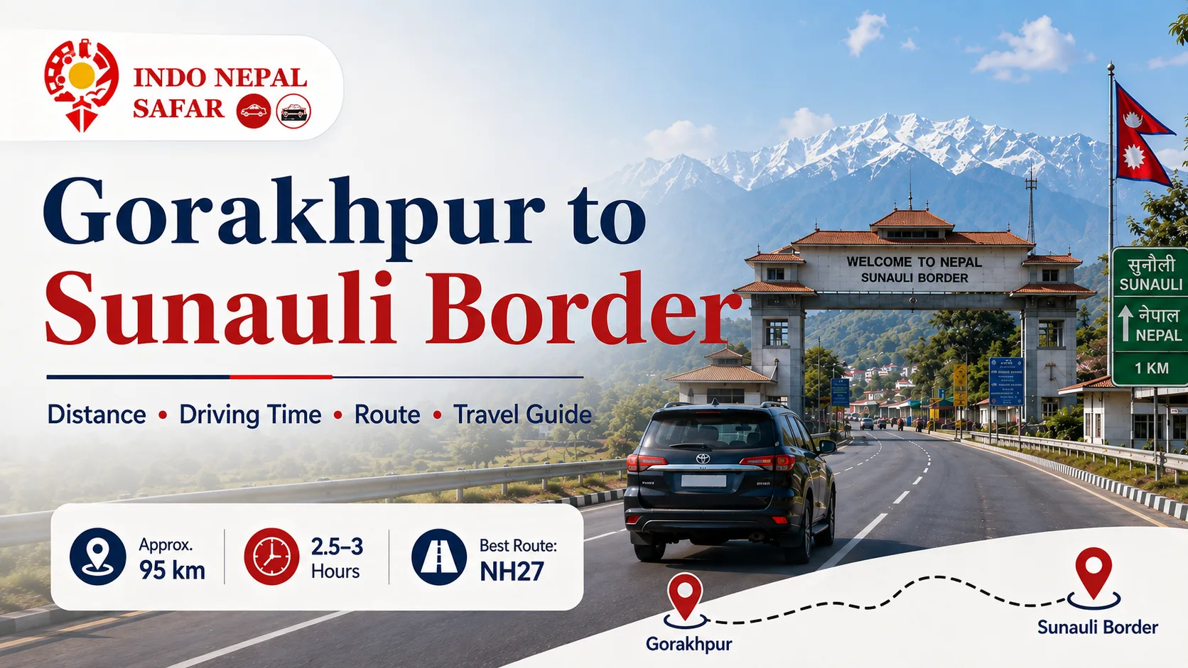 Gorakhpur to Sunauli Border distance, driving time, route and Nepal travel guide